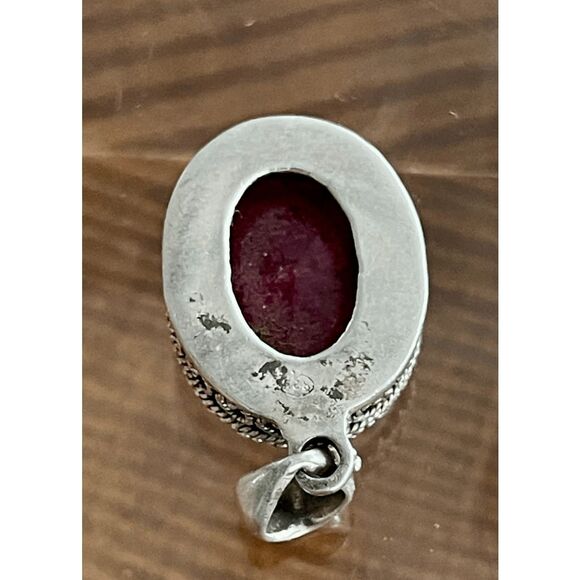 Sterling Silver Lepodolite JSH Signed Earrings And Faceted Pendant - Picture 6 of 11